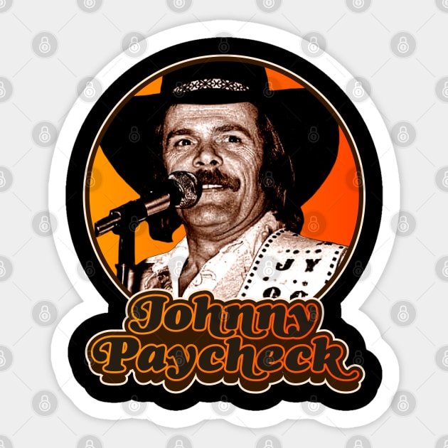 Retro Johnny Paycheck Tribute Sticker by darklordpug